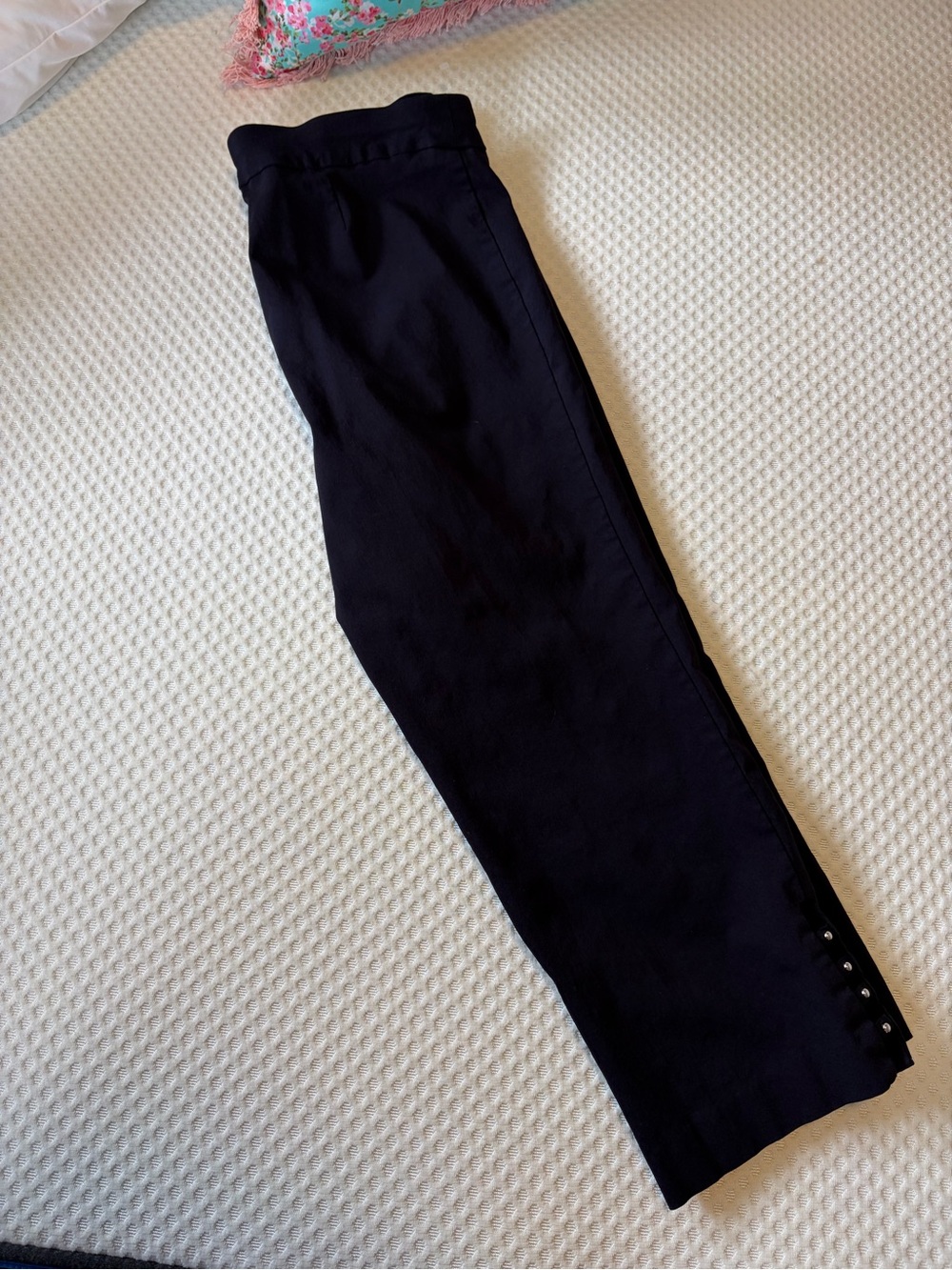 Women’s Navy Crop Pant With Embellishment at the leg